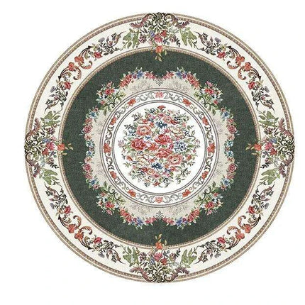 Vintage European Round Plush Area Rug - Soft, Washable Carpet for Cozy Spaces - Très Elite