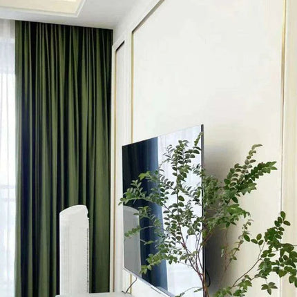 Vintage Green Luxe Blackout Drapes with Elegant Pleat Design - Très Elite