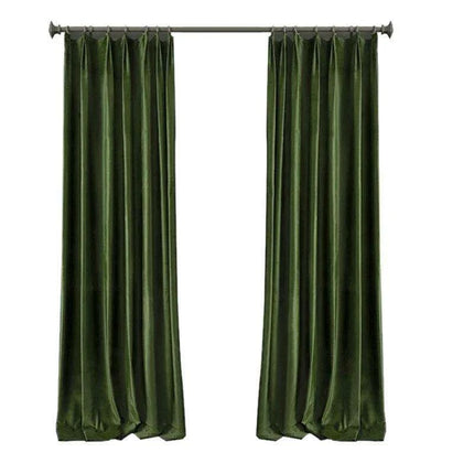 Vintage Green Luxe Blackout Drapes with Elegant Pleat Design - Très Elite