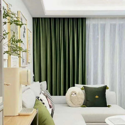 Vintage Green Luxe Blackout Drapes with Elegant Pleat Design - Très Elite