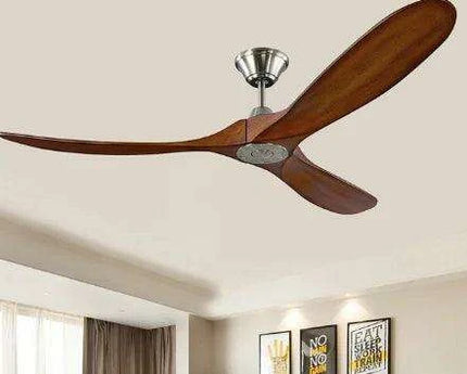 Vintage Industrial 60-Inch Wooden Ceiling Fan with Remote and Integrated Lighting - Très Elite