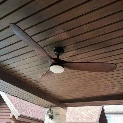 Vintage Industrial 60-Inch Wooden Ceiling Fan with Remote and Integrated Lighting - Très Elite