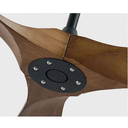 Vintage Industrial 60-Inch Wooden Ceiling Fan with Remote and Integrated Lighting - Très Elite