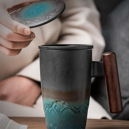 Vintage-Inspired Ceramic Mug Collection with Built-In Tea Infuser | 350ml - Très Elite