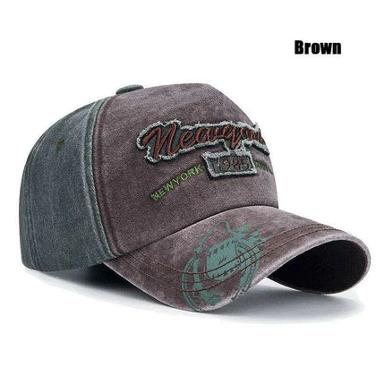 Vintage-Inspired Distressed 3D Embroidered Cotton Cap - Unisex Adventure Hat - Très Elite