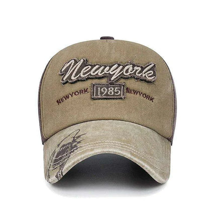 Vintage-Inspired Distressed 3D Embroidered Cotton Cap - Unisex Adventure Hat - Très Elite