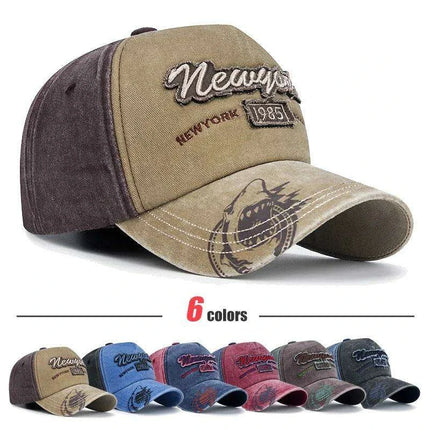 Vintage-Inspired Distressed 3D Embroidered Cotton Cap - Unisex Adventure Hat - Très Elite