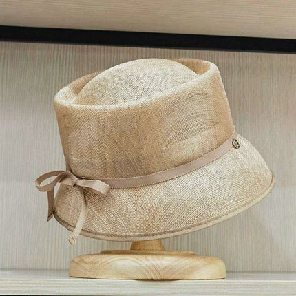 Vintage-Inspired Hemp Yarn Bow Fisherman Hat for Stylish Sun Defense - Très Elite