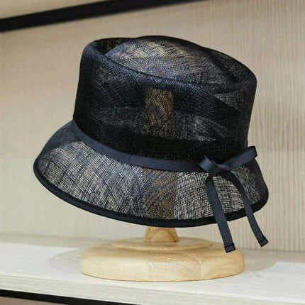 Vintage-Inspired Hemp Yarn Bow Fisherman Hat for Stylish Sun Defense - Très Elite