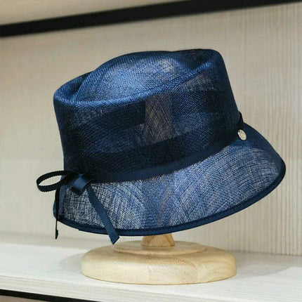 Vintage-Inspired Hemp Yarn Bow Fisherman Hat for Stylish Sun Defense - Très Elite