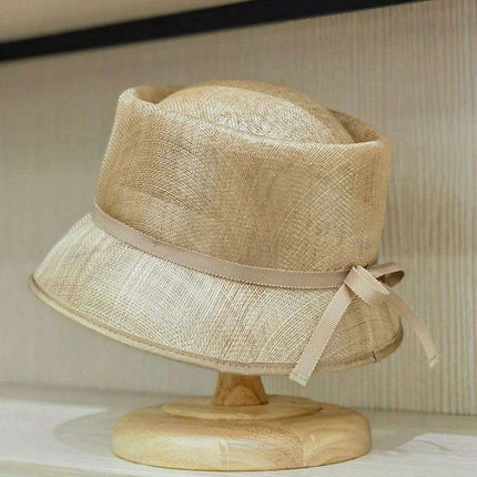 Vintage-Inspired Hemp Yarn Bow Fisherman Hat for Stylish Sun Defense - Très Elite