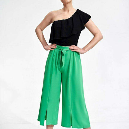 Vintage-Inspired Slit Flare Pants for Women