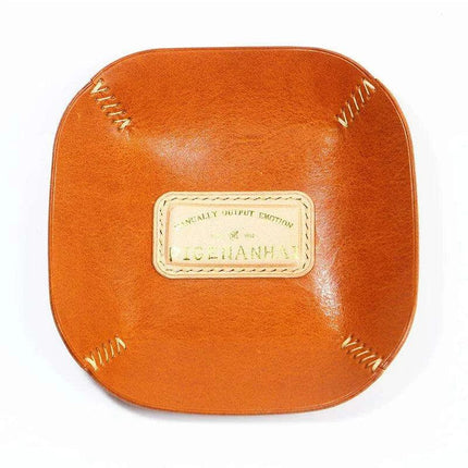 Vintage Italian Cowhide Leather Jewelry Organizer Tray - Retro Chic Storage Solution - Très Elite