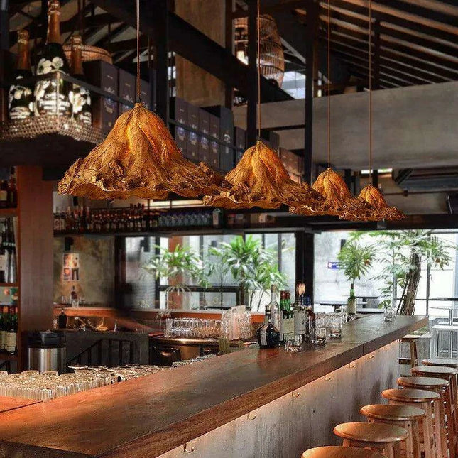 Vintage Lotus Leaf LED Pendant Light - Adjustable Chandelier for Elegant Home Decor