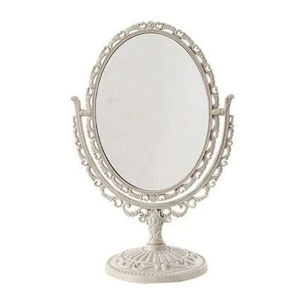 Vintage Nordic Heart-Shaped Acrylic Double-Sided Rotatable Makeup Mirror - Très Elite