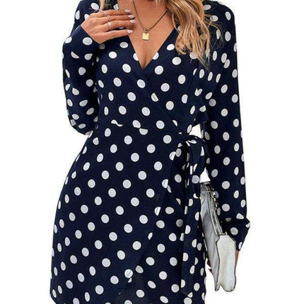 Vintage Polka Dot Delight: Elegant Dress for Women - Très Elite