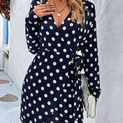 Vintage Polka Dot Delight: Elegant Dress for Women - Très Elite