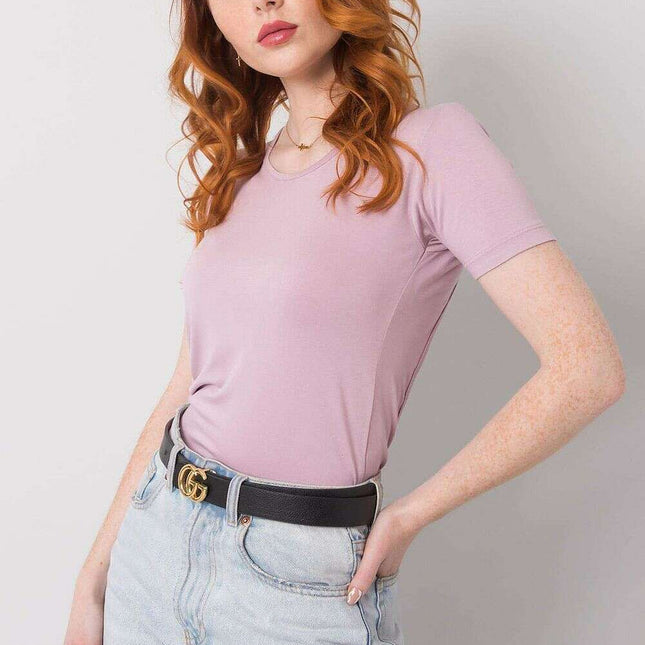 Violet Open Back Tie Blouse For Women Short Sleeves