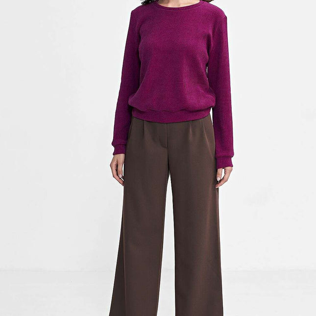 Violet Soft Ribbed Knit Blouse Model 202462 For Women