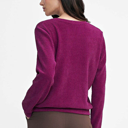 Violet Soft Ribbed Knit Blouse Model 202462 For Women - Très Elite