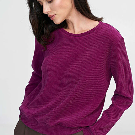 Violet Soft Ribbed Knit Blouse Model 202462 For Women - Très Elite