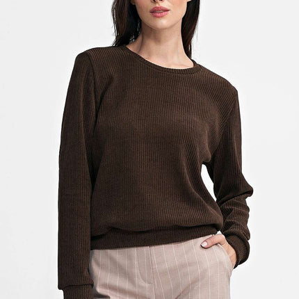 Violet Soft Ribbed Knit Blouse Model 202462 For Women - Très Elite
