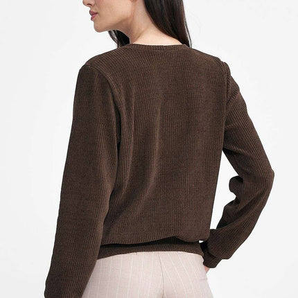 Violet Soft Ribbed Knit Blouse Model 202462 For Women - Très Elite