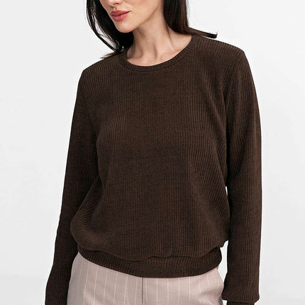 Violet Soft Ribbed Knit Blouse Model 202462 For Women - Très Elite