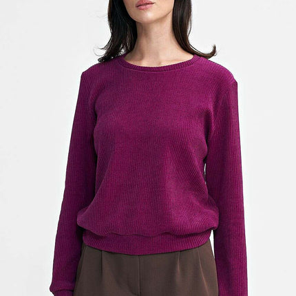 Violet Soft Ribbed Knit Blouse Model 202462 For Women - Très Elite