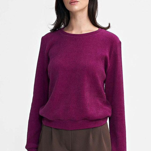 Violet Soft Ribbed Knit Blouse Model 202462 For Women