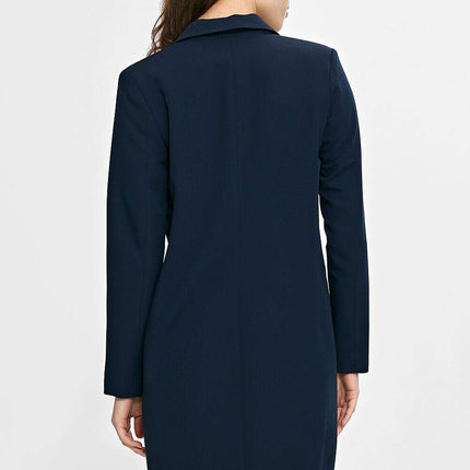Violet Womens Knee Length Blazer Two Button Jacket - Très Elite