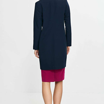 Violet Womens Knee Length Blazer Two Button Jacket - Très Elite