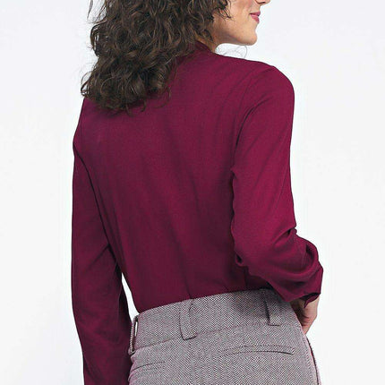 Viscose Long Sleeve Shirt With Stand Up Collar For Autumn - Très Elite