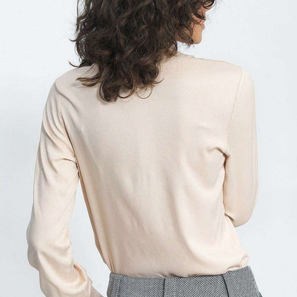 Viscose Long Sleeve Shirt With Stand Up Collar For Autumn - Très Elite