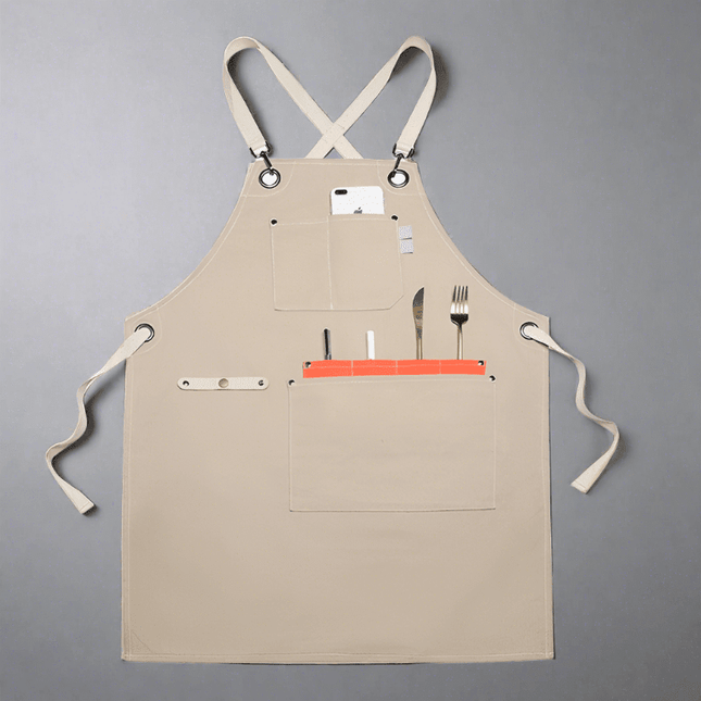 Versatile Canvas Apron with Large Storage Pocket for Gardeners and Creatives