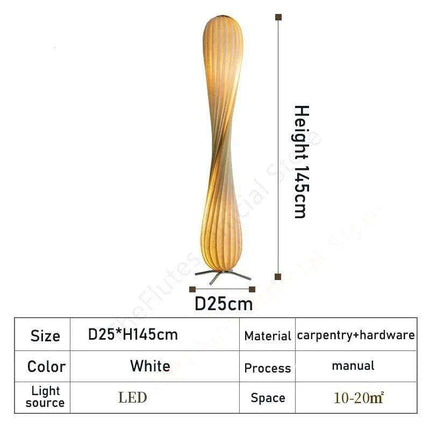 Wabi Sabi Aesthetic Wooden Floor Lamp: Chic Lighting Solution for a Serene Home..