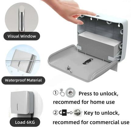 Wall-Mounted Key-Lock Paper Towel Dispenser with 200 Capacity - Très Elite