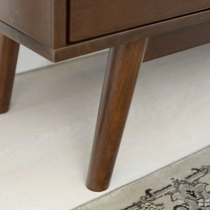 Walnut-Enhanced 60" Mid-Century Modern Entertainment Center with Storage Drawers and Cabinet - Très Elite