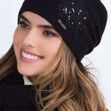 Warm Floral Knit Cap - Très Elite