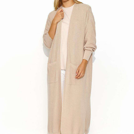 Warm Knit Cardigan with Front Pockets and Stylish Slits