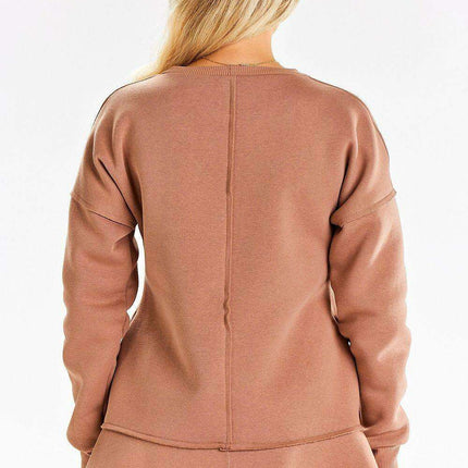 Warm Ruffle Hem Sweatshirt Dress: Elegant Casual Wear from Poland - Très Elite