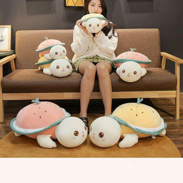 Watermelon Turtle Comfort Cuddle Pillow for Cozy Relaxation