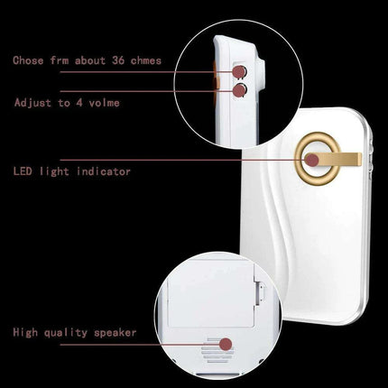 Waterproof Wireless Doorbell System with 200M Range, Customizable Volume, and 36 Melodies - Très Elite