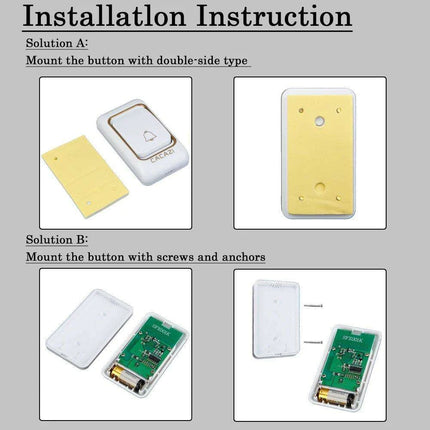 Waterproof Wireless Doorbell System with 200M Range, Customizable Volume, and 36 Melodies - Très Elite