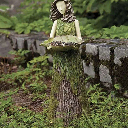 Whimsical Angel Girl Bird Feeder Ornament: Enrich Your Garden Sanctuary..