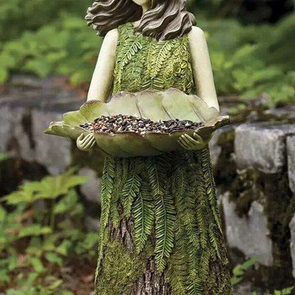 Whimsical Angel Girl Bird Feeder Ornament: Enrich Your Garden Sanctuary..