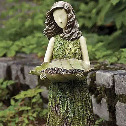 Whimsical Angel Girl Bird Feeder Ornament: Enrich Your Garden Sanctuary..