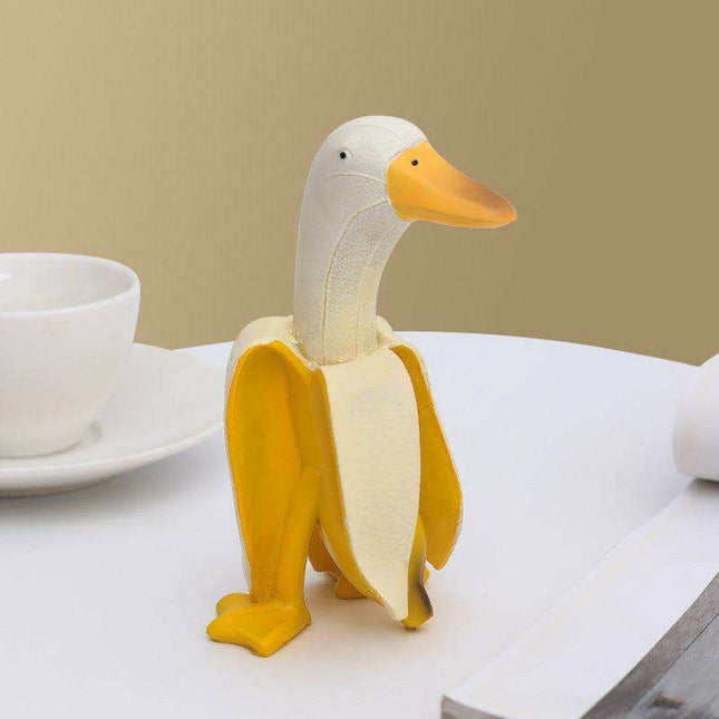 Whimsical Banana Duck Decorative Figurine - Charming Accent and Ideal Gift Option