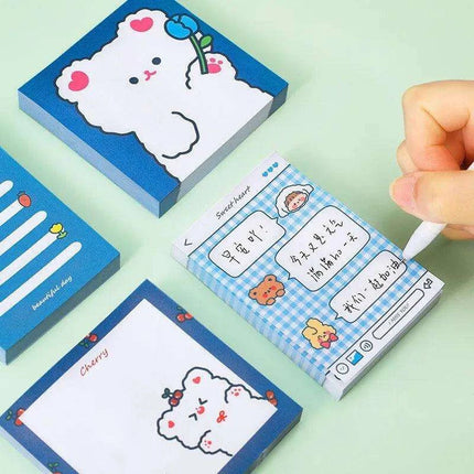 Whimsical Bear-Themed Sticky Notes Set - 80-Pieces to Brighten Your Workspace - Très Elite