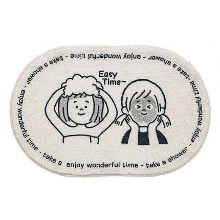 Whimsical Cartoon Plush Bathroom Rug Set with Anti-Slip Backing - Très Elite